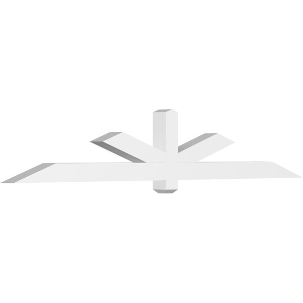 Ekena Millwork Kennewick Architectural Grade PVC Gable Bracket, 96"W x 16"H x 4"D x 4"F, 4/12 Pitch GBP096X16X0404KEN00 - main